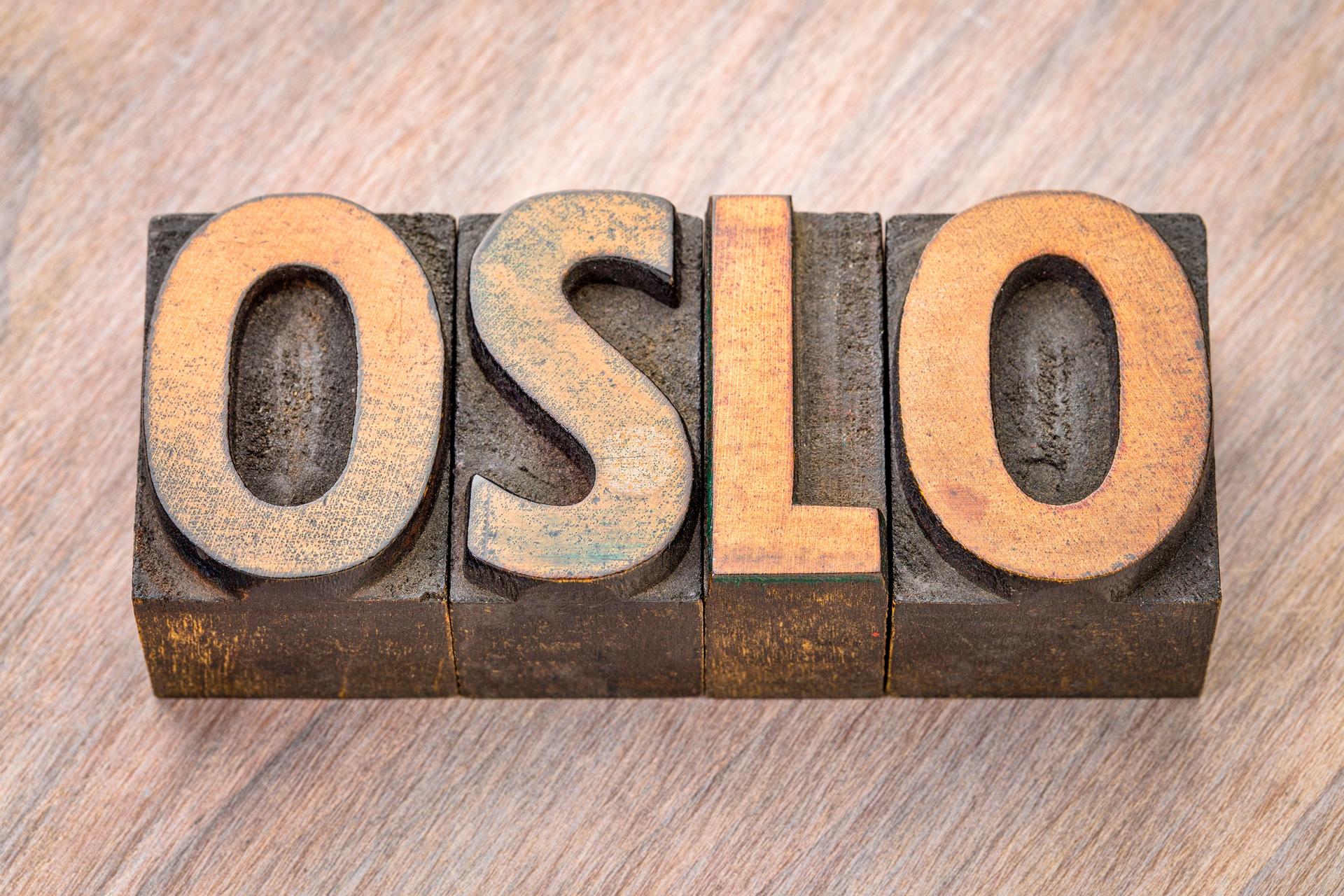 Oslo word abstract in wood type